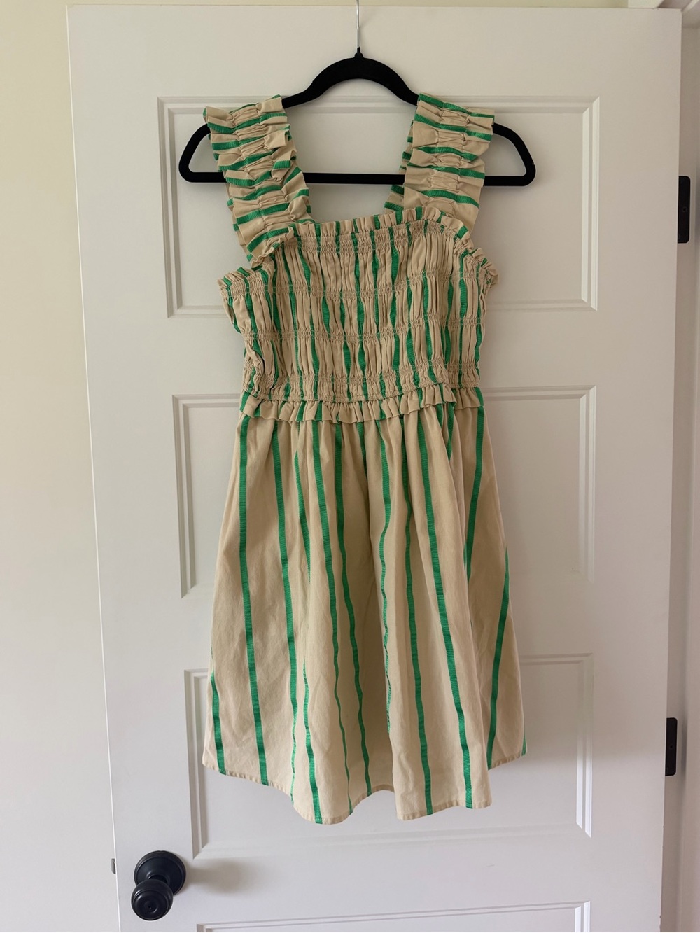 English Factory Cream Sundress with Green Stripes size Small